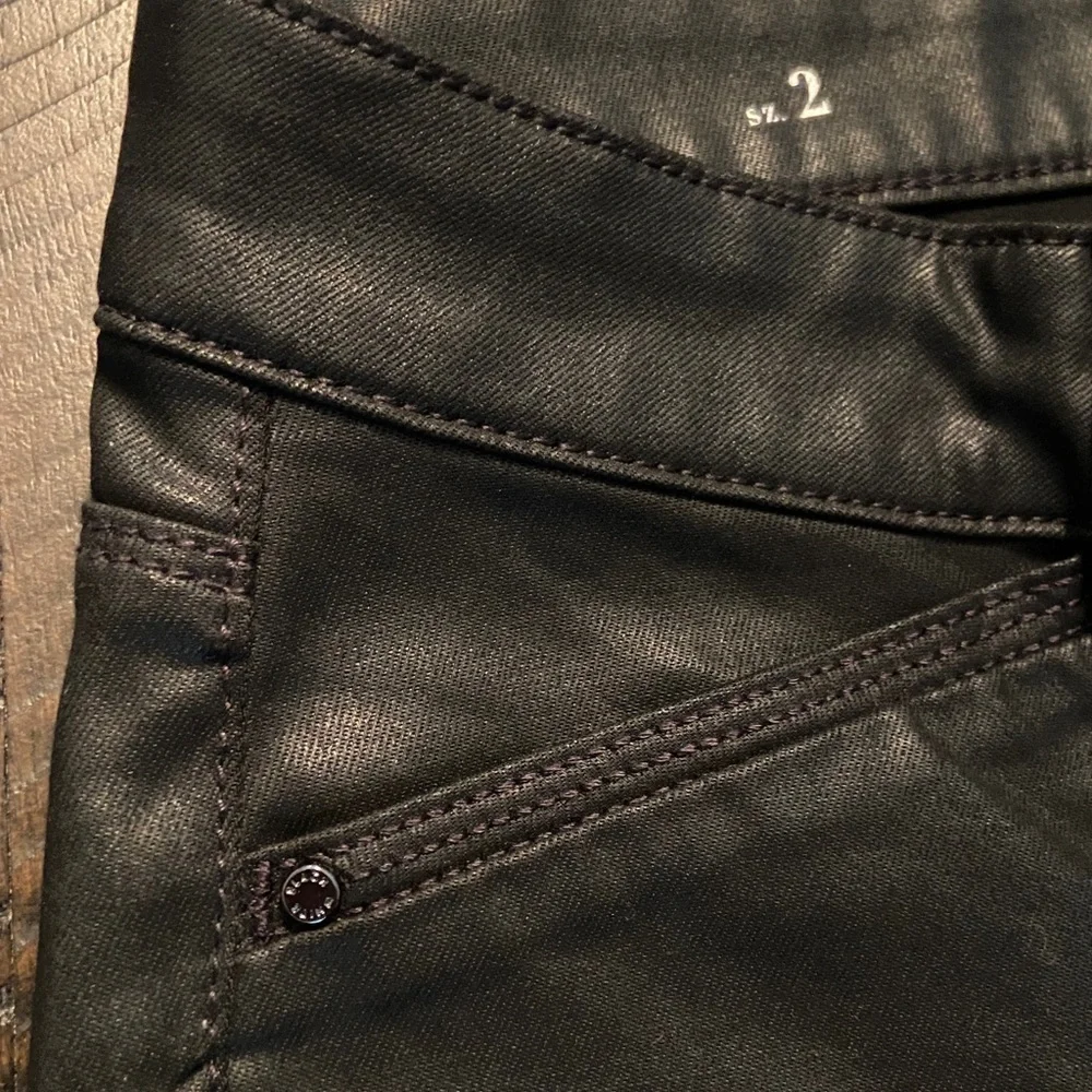 Sale! Stylish Skinny Fit Black Moto-Style Leather Pants, WHBM size 2 - Picture 9 of 16